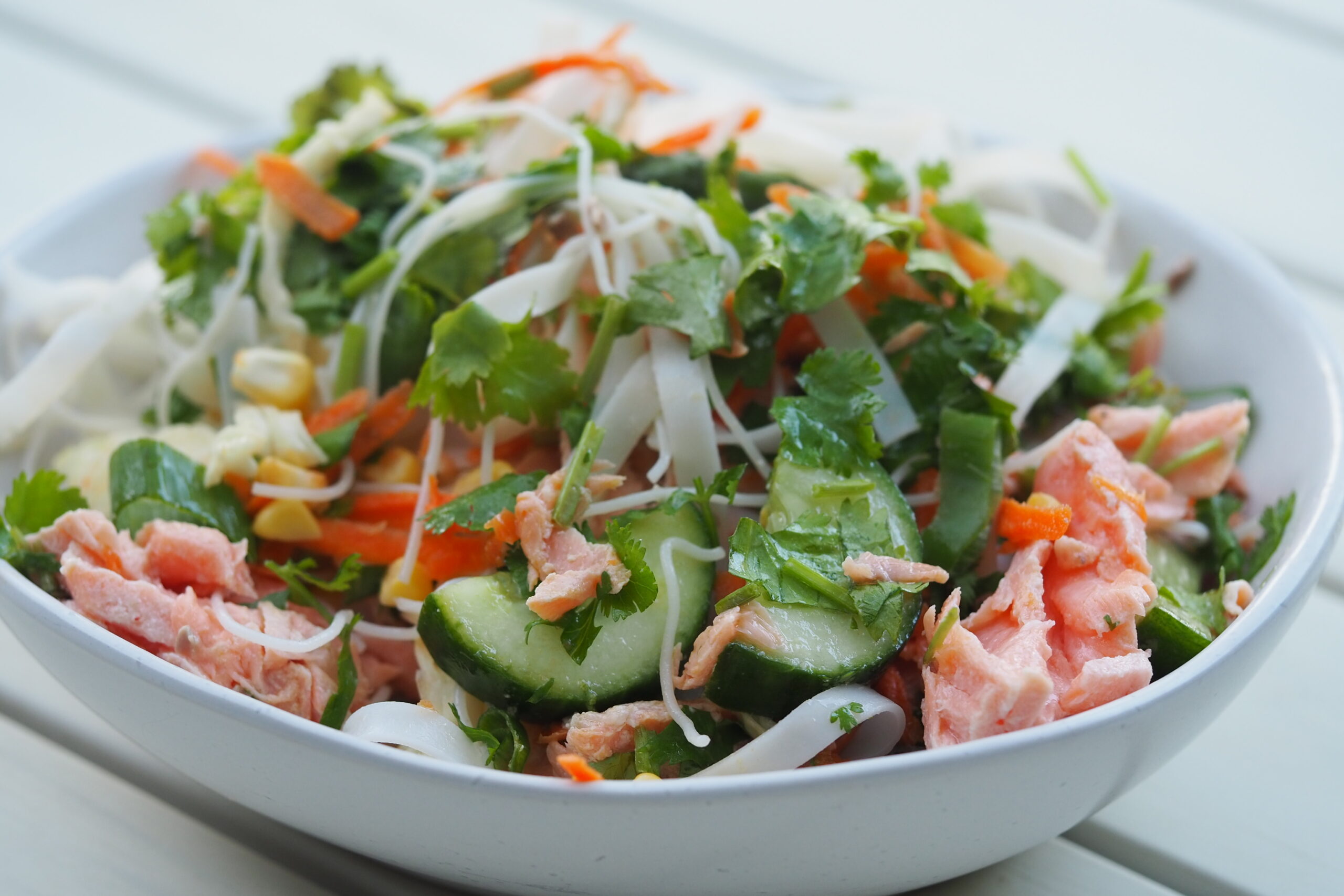 salmon noodle bowl